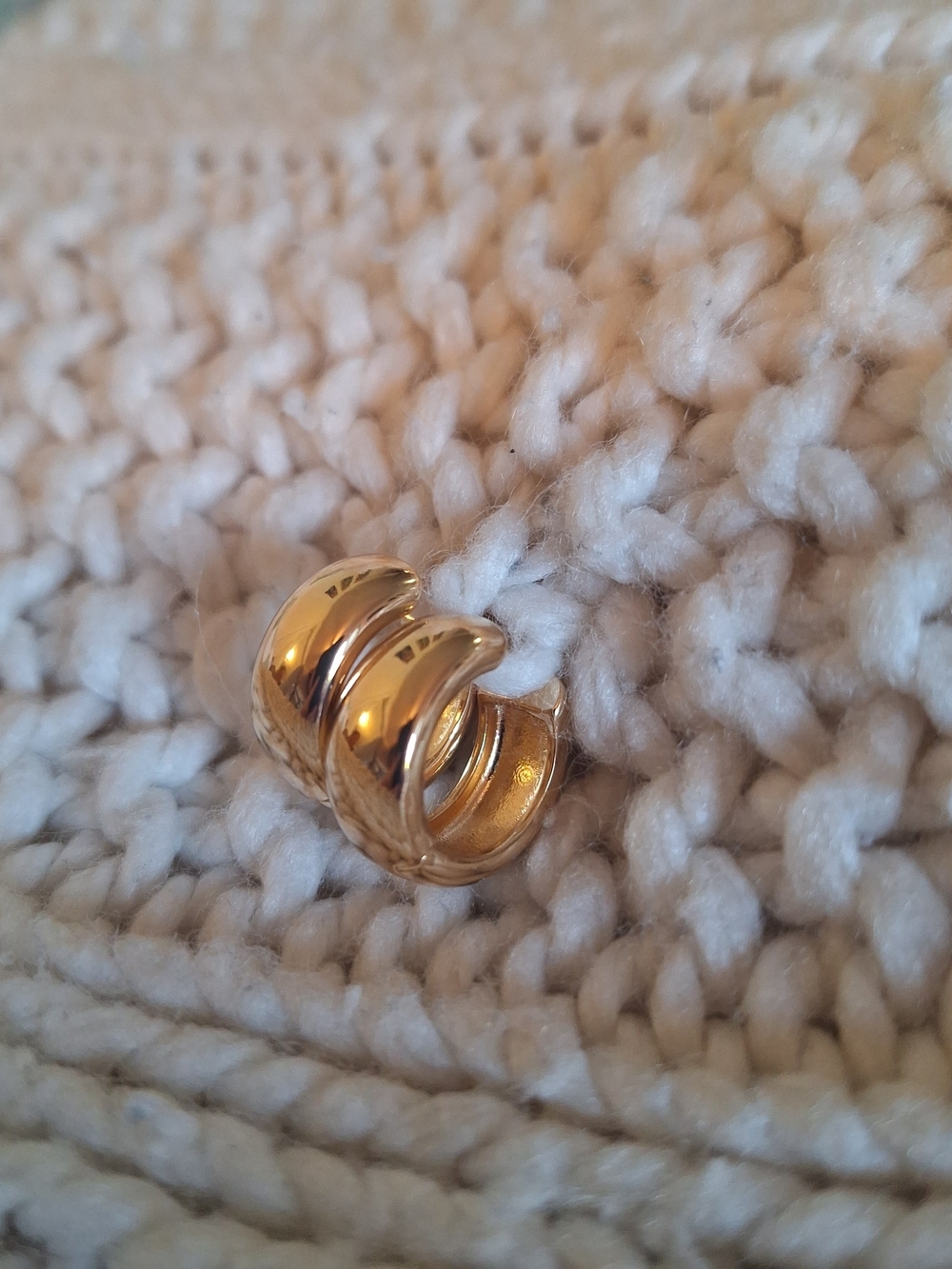 Shiny Gold Thick Hoops 925 Italy NWOT!
